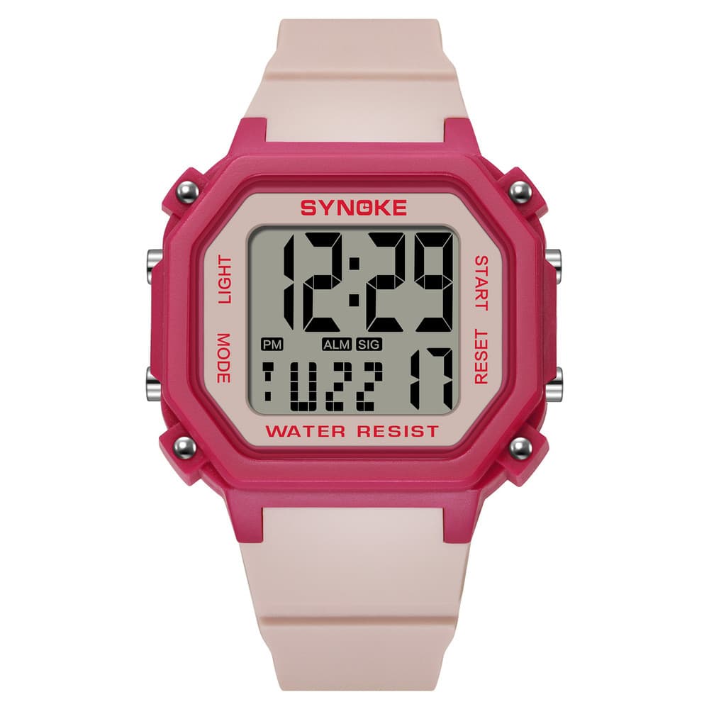SYNOKE Trendy Simple Fashion Sports Relógio Eletrônico Estudante Relógio À Prova D 'Água Multifuncional Alarme Luminoso
