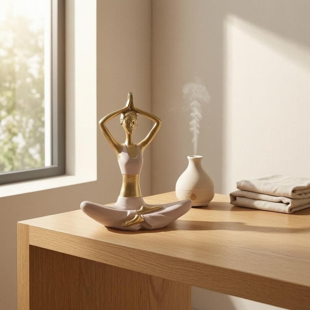 Estatueta De Meditação Sentado Pose Meditando Estátua Estiloizado Decoração De Casa Feng Shui