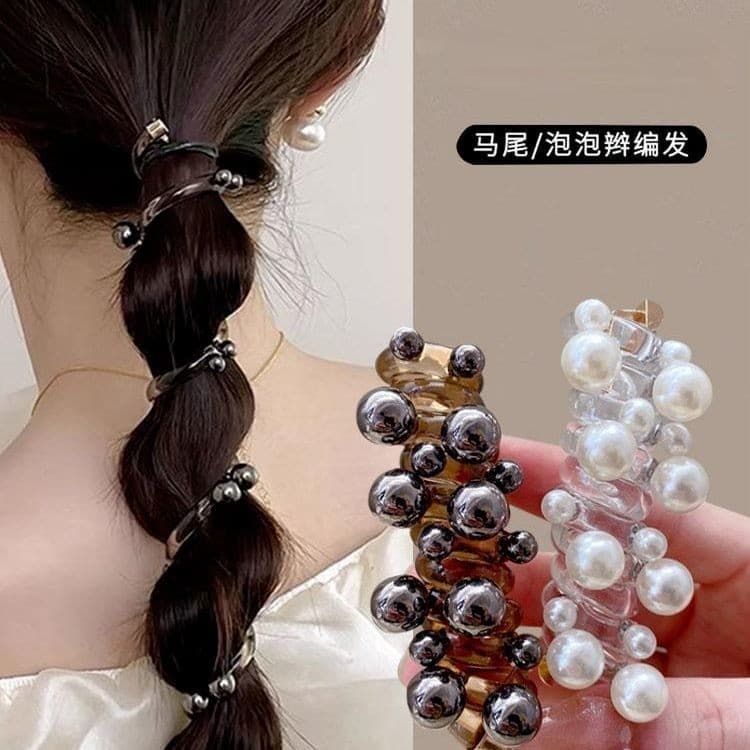 Linha telefônica corda de cabelo bolha trançado grânulo anel de cabelo trançado cabeça corda alto rabo de cavalo elástic