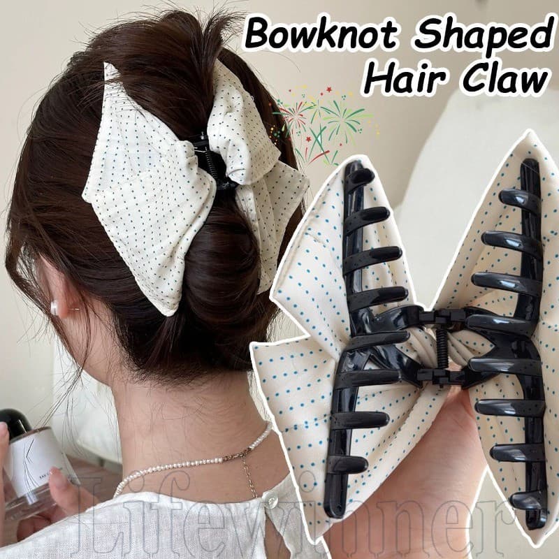 Garra De Cabelo Em Formato De Laço De Bolinhas – Acessórios Da Moda Clipe De Tubarão Triangular Para Cabeça Traseira Mul