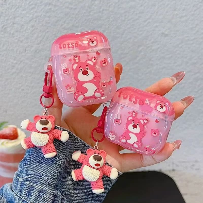 Caso Compatível Para Apple AirPods 4 Bonito Dos Desenhos Animados Lotso Silicone Fone De Ouvido Carregamento Pro 2 Capa