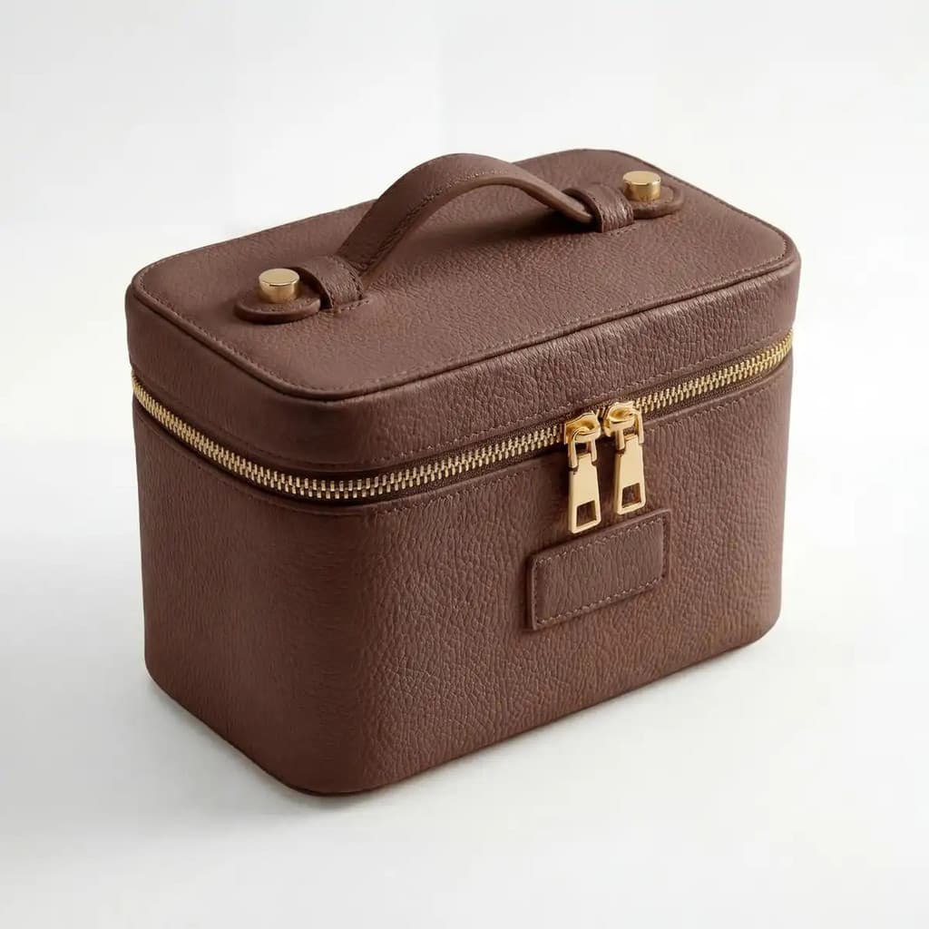 Nova Bolsa de Maquiagem Portátil em PU, Estilo Fofo, Grande Capacidade, Versátil, Resistente às Intempéries, Durável, Em