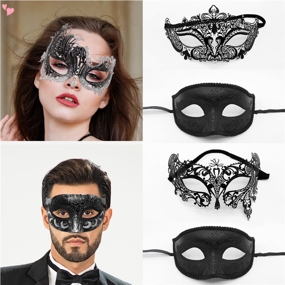 Máscaras De Para Casal Veneziano Mulher Rendas Homens PP Cosplay Traje Carnaval Baile Festa Personalidade
