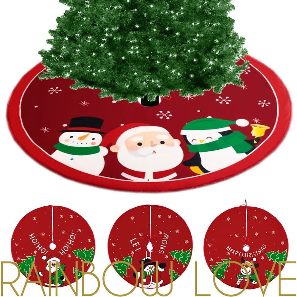 Produtos Decorações De Natal/Vestido floral Vermelho Para Árvore Tapete Papai Noel & Rug De Neve