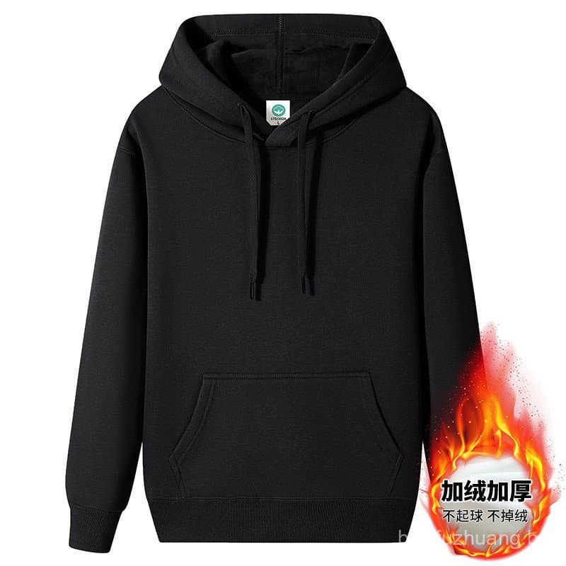Novo moletom com capuz pesado forro de lã masculino engrossado outono inverno jaqueta cor sólida All-Match na moda molet