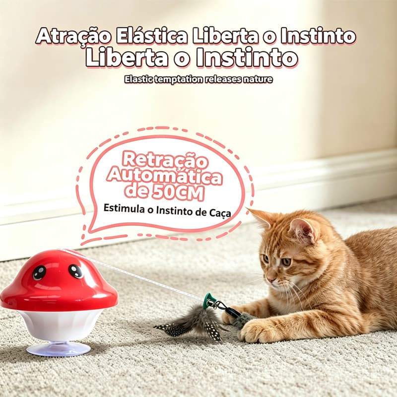 Varinha com ventosa para gato elástica penas brinquedos autointerativo para gatos