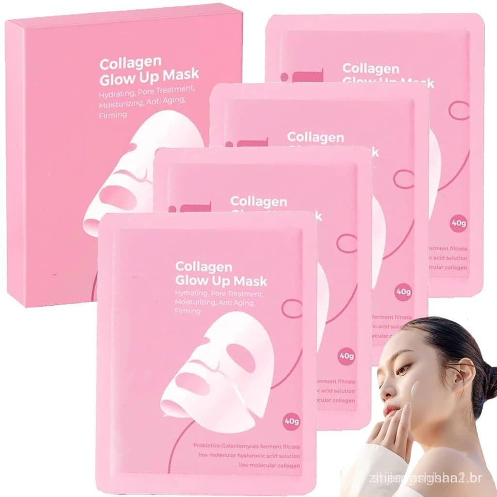 Máscara Noturna de Bio-Colágeno, Máscara de Colágeno Coreana Glow 2.0, Firmador Instantâneo, Reduz Rugas X5Z4 BYQO