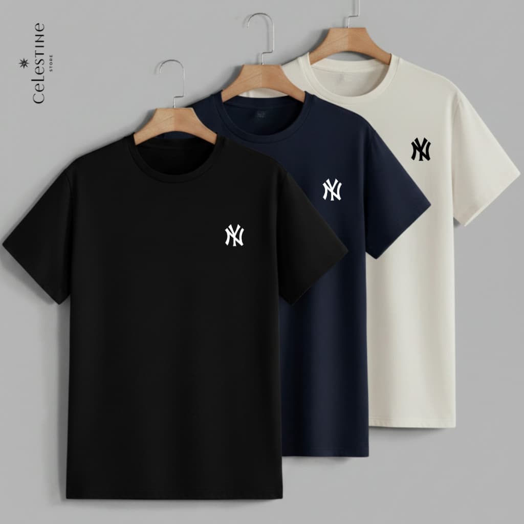 Kit 3 Camisetas Masculinas Estampa Nova Iorque Algodão Streetwear
