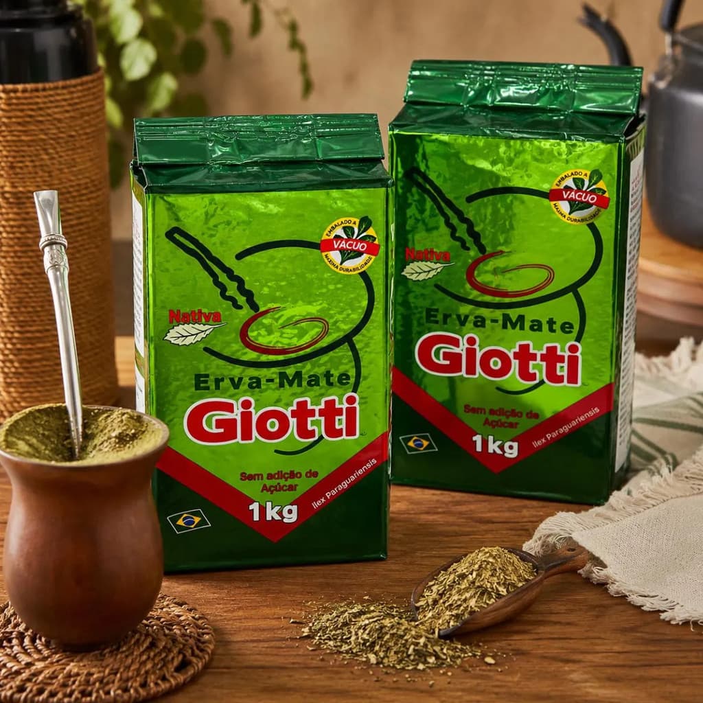 Kit 2 Pacotes Erva-Mate Giotti A Vácuo 2Kg Chimarrão Sem Açucar Tradicional