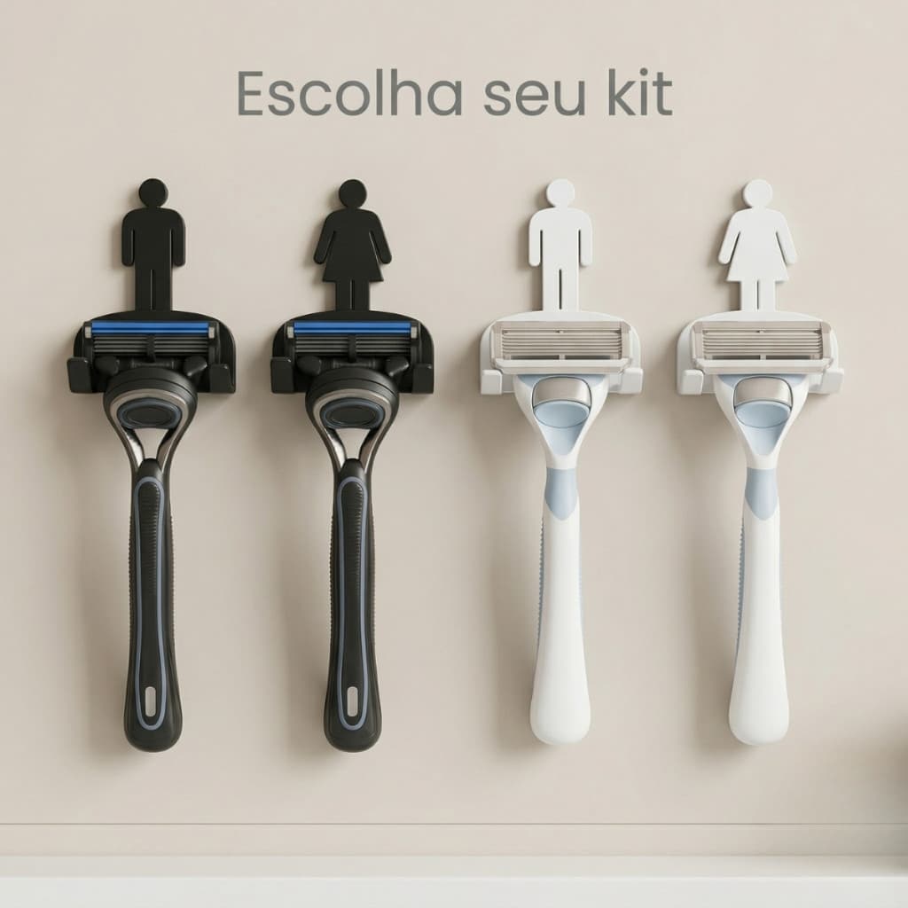 Kit 2 unidade de "Suporte para Lâmina de Barbear" Parede com Fita-Organizador Banheiro Barbeador Masculino Feminino 3D