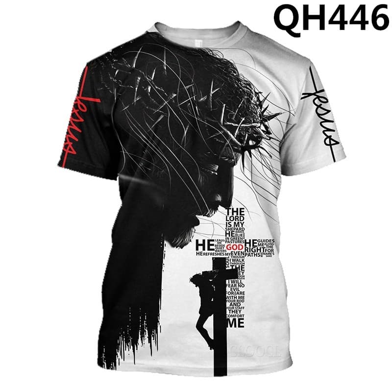 Deus religioso cristo Jesus camiseta impressão 3D masculino estilo Harajuku Hip-Hop manga curta rua moda pulôver camiset