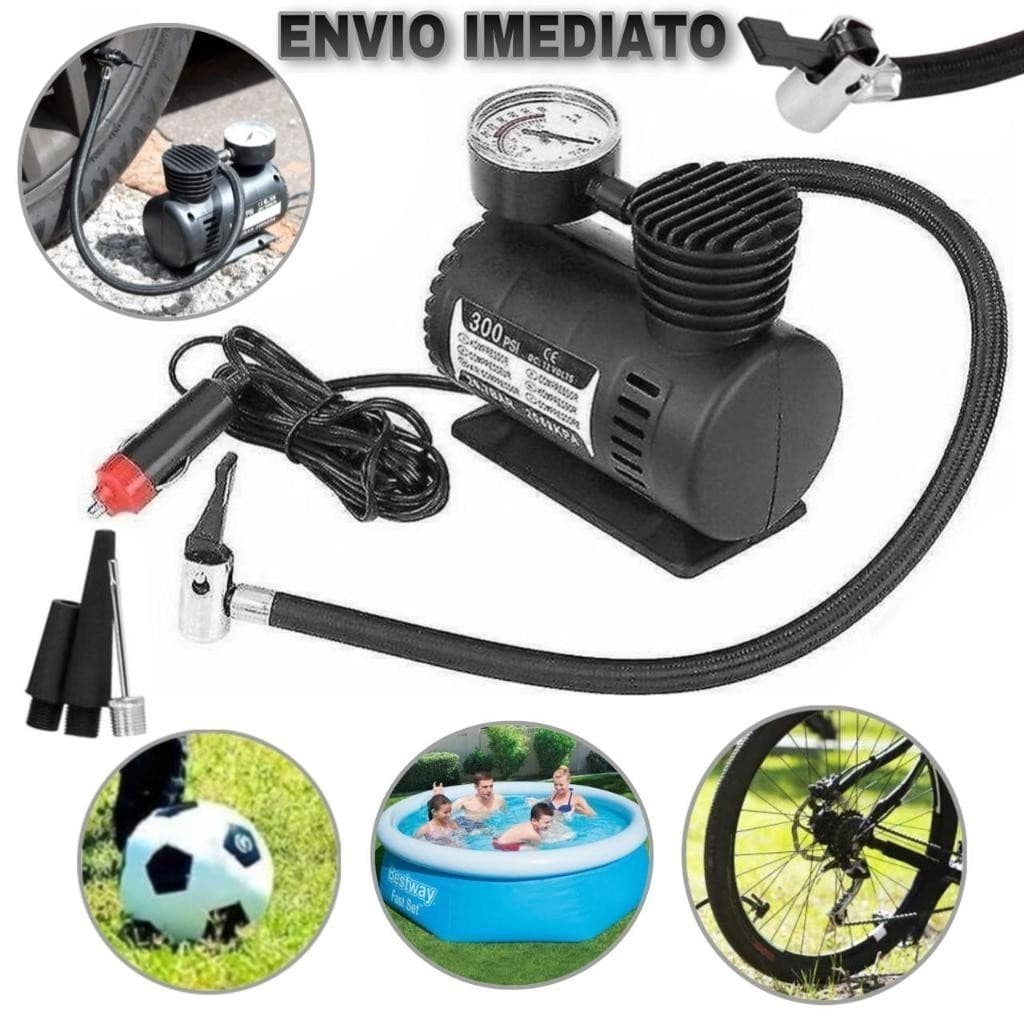 Mini Compressor De Ar 12V Portátil Elétrico Para Pneu De Carro Bike Moto Bola E Inflaveis Top