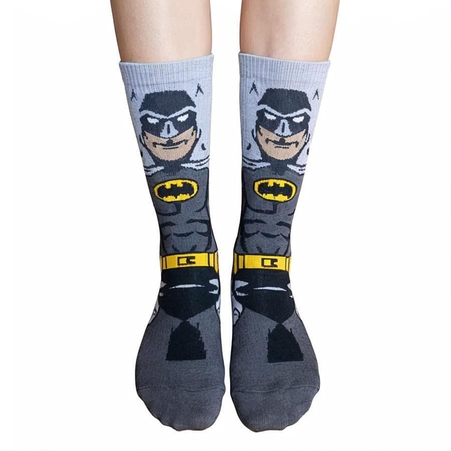 Meia Batman Divertida Cano Longo Estampada frio Personagem tamanho Unico 35 a 44