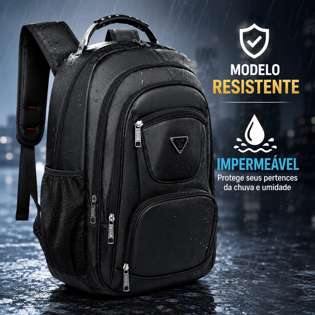Mochila Masculina Grande Impermeável Reforçada Para Notebook Trabalho Faculdade