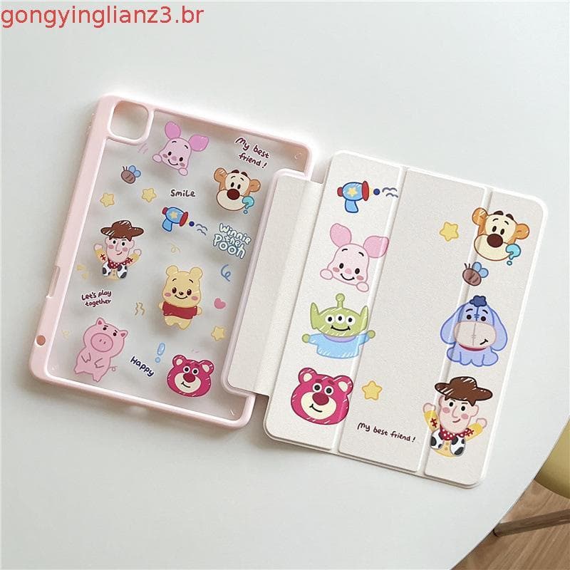 ipad Magnetic Acrílico-Winnie the Pooh Sticker Case Para 2019 10,2 air 4 10,9 9,7 2024 13 Tablet Pro 11 18 8a Geração 1
