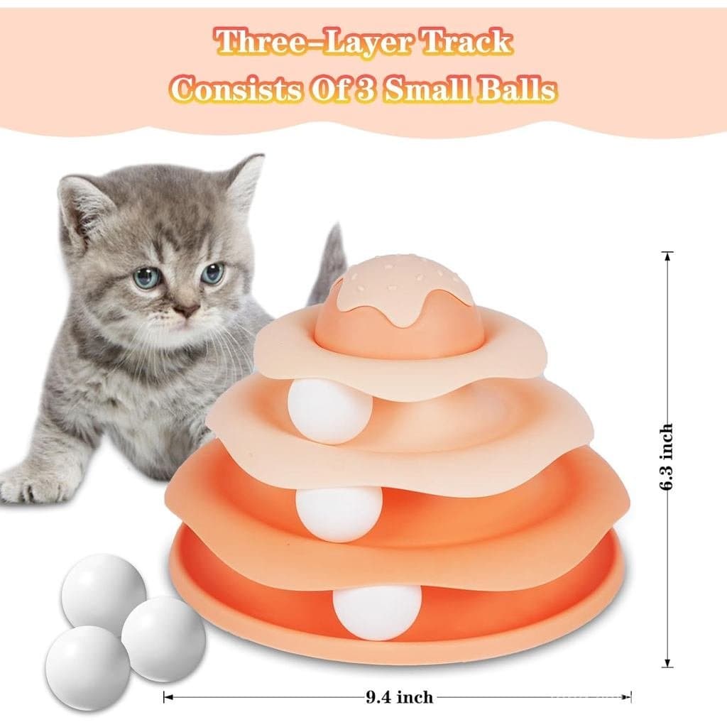 Brinquedo de Pista para Gatos, Brinquedo Interativo para Gatos, Diversão Envolvente para Gatos de Interior, Design de Mú
