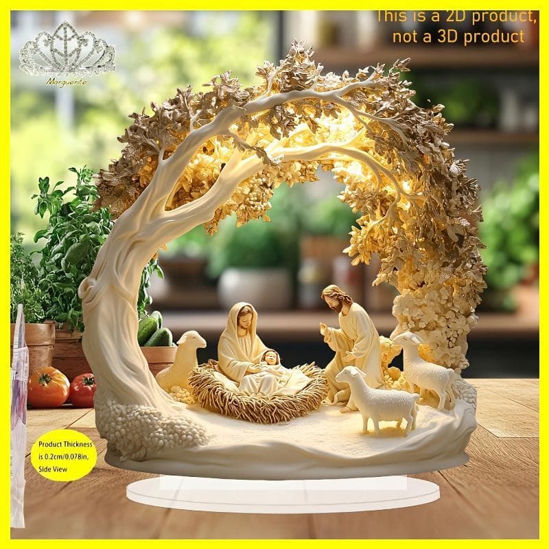 Margu Decoração De Mesa Estátua Da Família Árvore Vida Recém-Nascido Acrílico Placa Plana Ornamentos Para Casa Erite