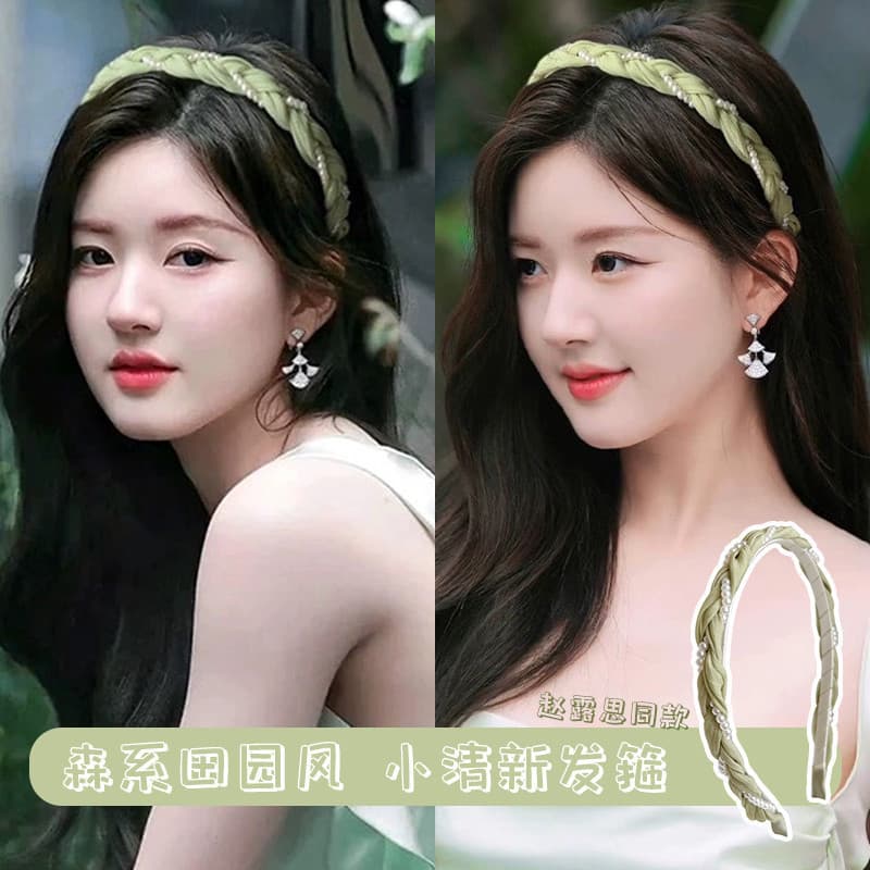 Tiara de pérolas feminina, novo estilo de verão de celebridade da internet, ferramenta para lavar o cabelo, presilha par