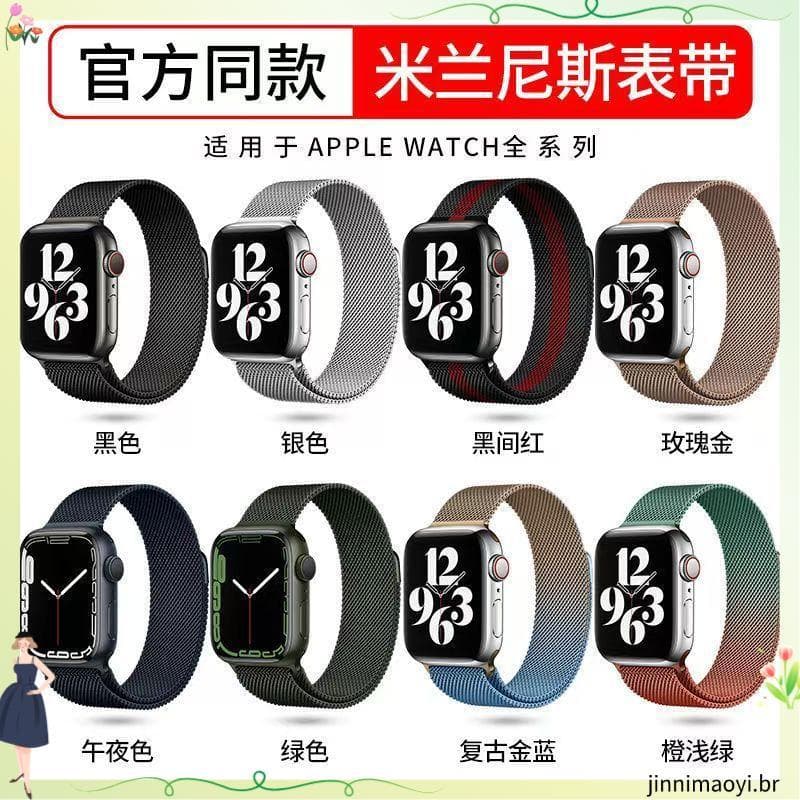 Applewatch9 Apple Watch Strap Milanese Respirável iwatch7 Magnético Aço Inoxidável 7654se Geração