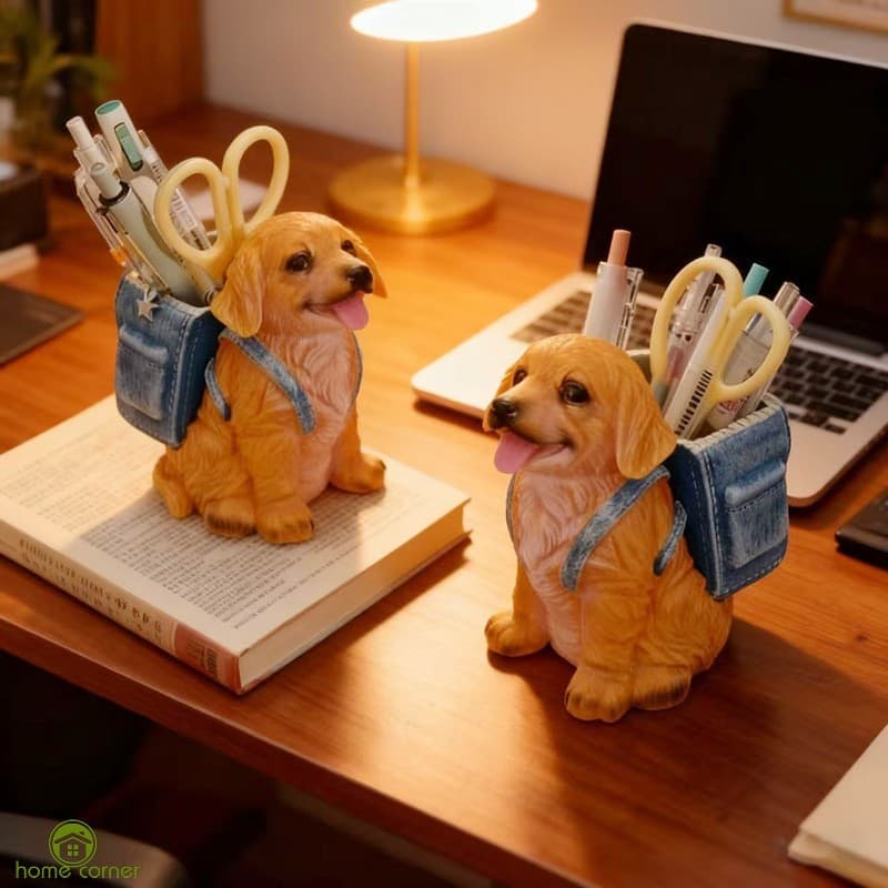 Porta-Canetas Fofo Para Cachorrinho-Presente De Aniversário Decoração De Mesa Resistente A Quedas