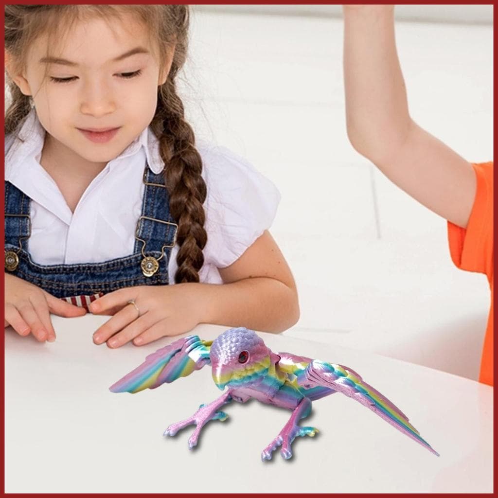3D Impresso Fidget Animais Articulações Móveis Modelos De Papagaio Estatuetas Impressas Em 3D Para Mesa De Casa Escola S