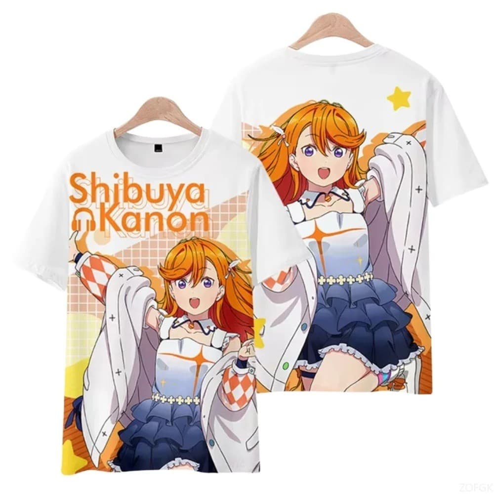 Desenhos animados dos desenhos animados Anime bonito menina 3D impresso Cross-Border roupas infantis de manga curta Casu
