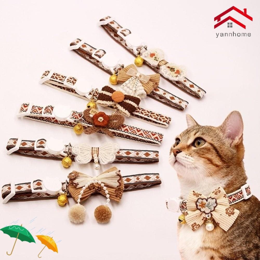 Coleira para Gato YANNHOME, Coleira Ajustável com Design de Renda, Fecho de Segurança para Filhotes UNWE
