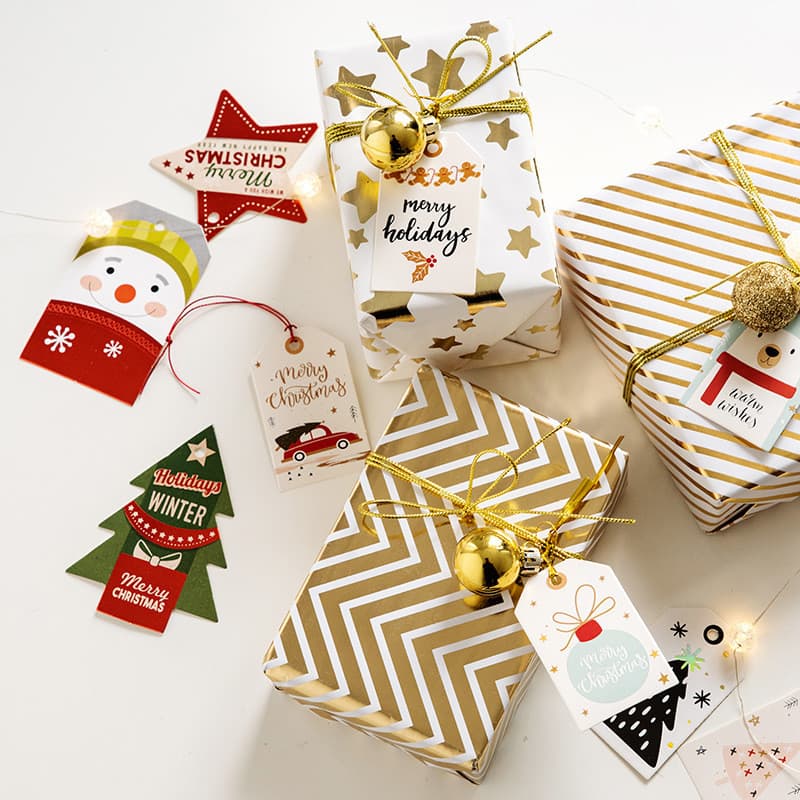 12/18/20pcs Cartões De Natal Acessórios Para Árvores Etiquetas Cartão De Presente Festa De Ano Novo Decorações De Festiv