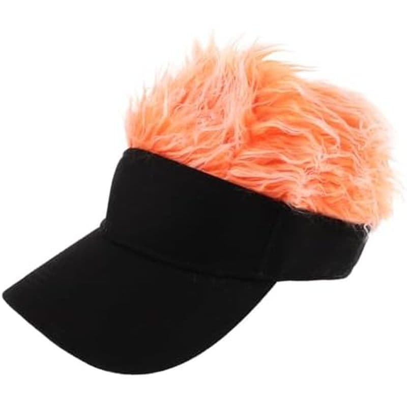 Viseira Masculina Com Cabelo-Chapéu De Cabelos Falsos Peruca Engraçado Chapéus De Sol Espetados Novidade Bonés De Beiseb