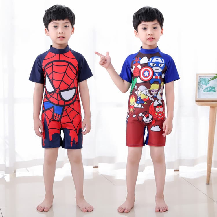 Crianças dos desenhos animados maiô bonito meninos roupa de banho pequeno médio crianças de uma peça do bebê protetor so