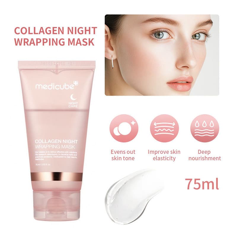 Medicube Colágeno Máscara Noturna Rejuvenescedora Peptídeo Hidratante Facial Reparação Noturna Cuidados Faciais