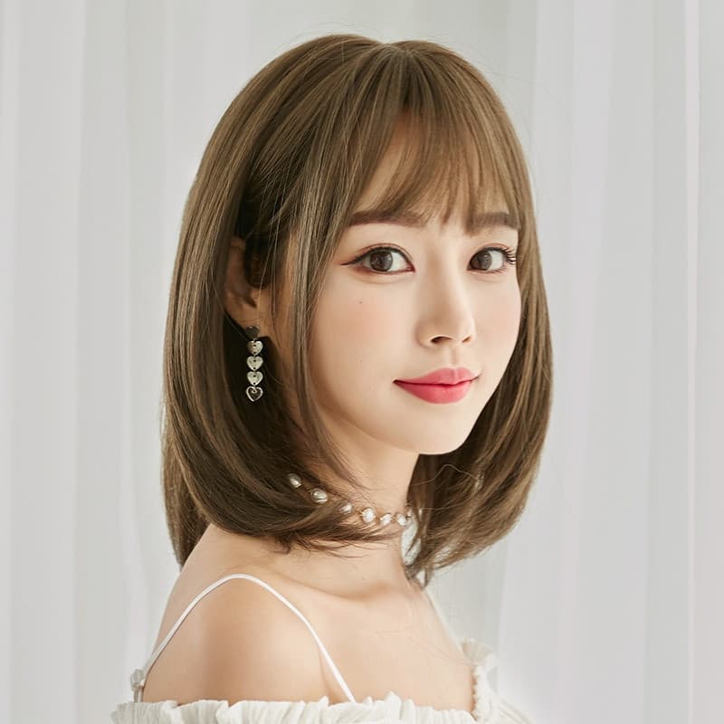 J26 Nova Moda Perucas de Cabelo Humano Original Real Verdadeiro Lavável Curto Feminino Faixas De Comprimento Do Ombro Lo