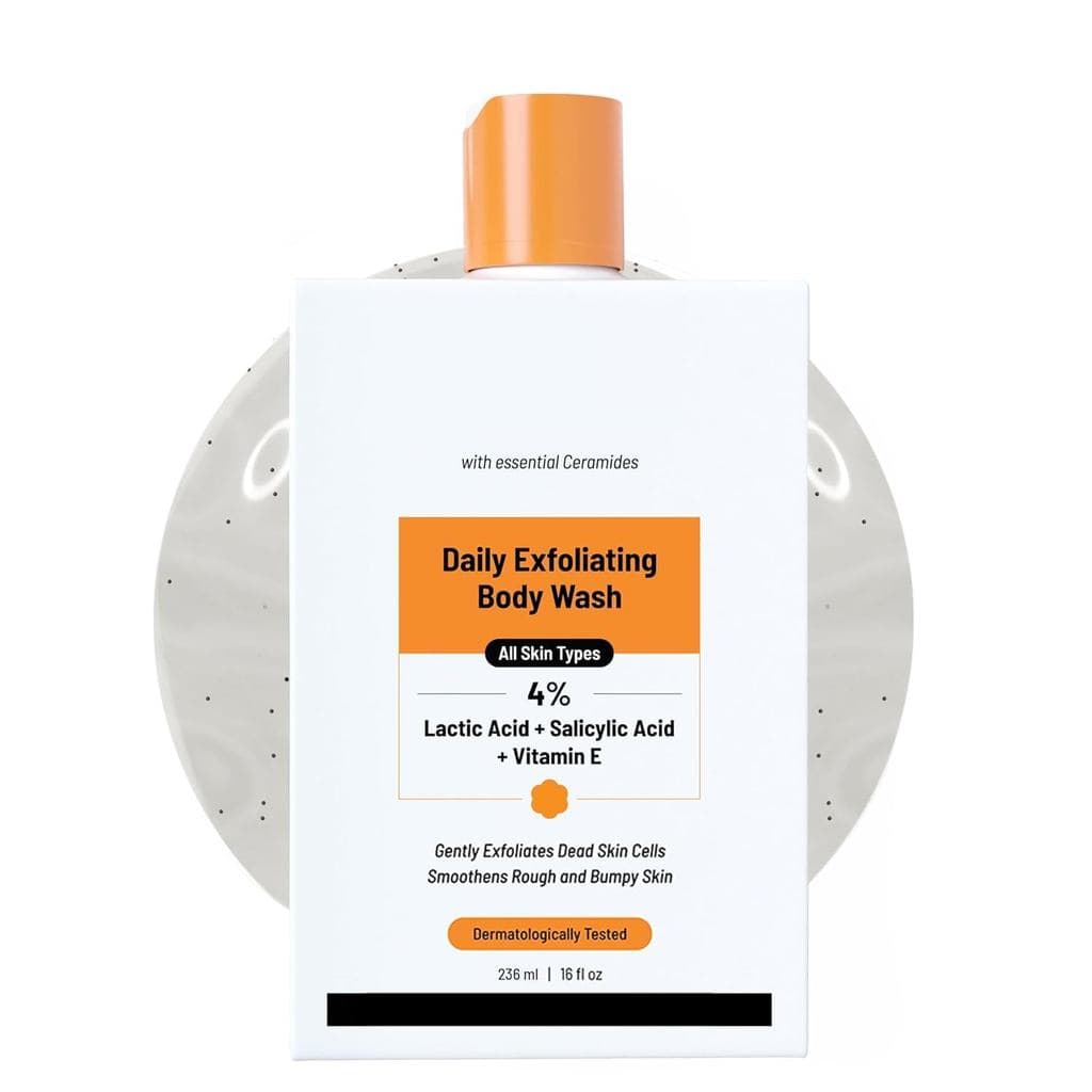 Gel de Banho Esfoliante 236ml |   4% (Ácido Salicílico, Vitamina E e Ácido Lático) |   Sem Parabenos e SLS |   Gel de Ba