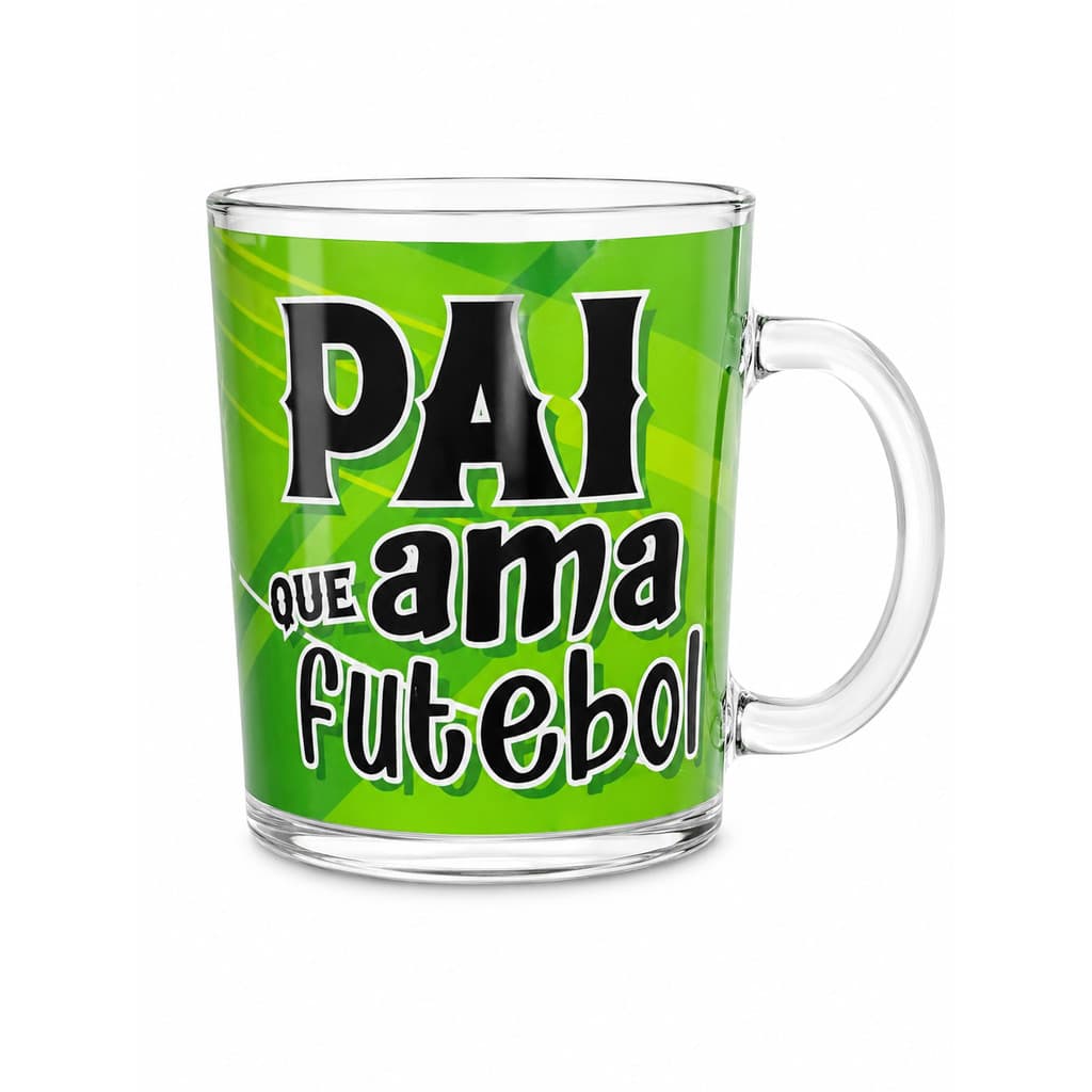 Caneca de Vidro Pai Que Ama Futebol 330ml