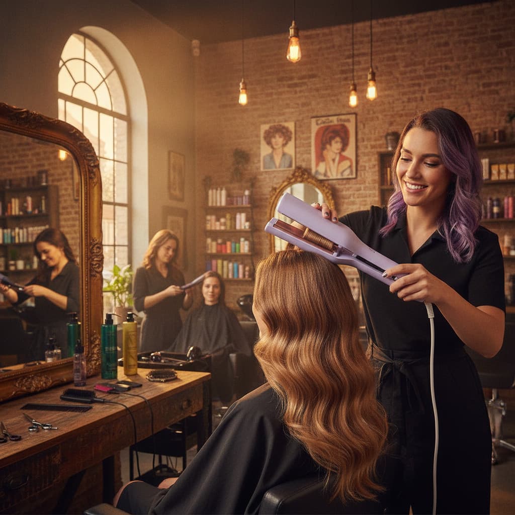 Modelador Ondas Sereia Lilás Bivolt Profissional Premium para Cabelo Ondulado Natural