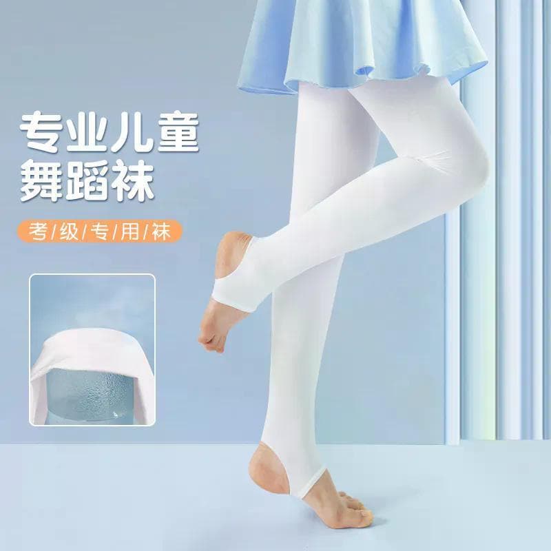 Novo estilo meias de dança crianças meias de pé feminino dança meia-calça meninas prática Leggings branco Ballet meias g