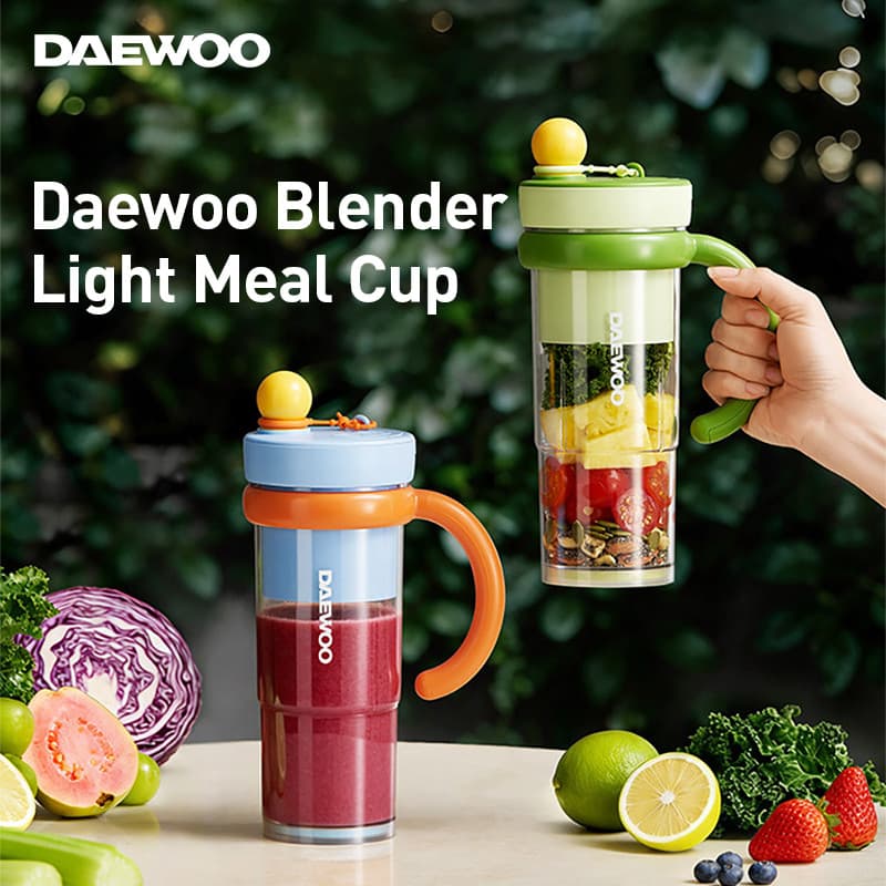 DAEWOO ZB15 Liquidificador Portátil Copo Espremedor De Refeição Leve 500ml Esmagador De Gelo E Frutas Vegetais Modo Dupl