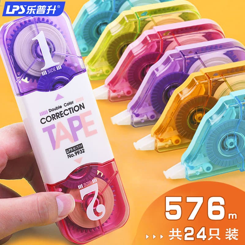 LePsheng 9932 Fita de correção invisível de cor de papel Original de duas cabeças Pacote acessível Fita corretiva de pro