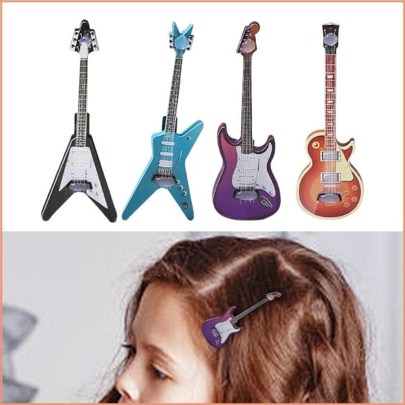Yao Elegante Guitarra Grampo Cabolo Forma Baixo Hairpin Rock Clipe 2000s Ornamento