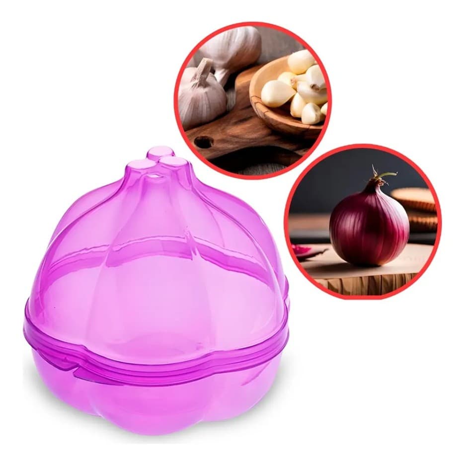 Porta Metade Pote Guarda Alho Cozinha Geladeira BPA free
