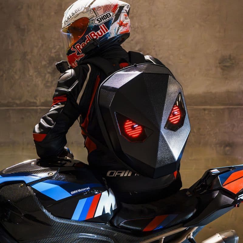 Mochila LED Spiderman mochila à prova dwaterproof água capacete da motocicleta saco da motocicleta equitação mochila com