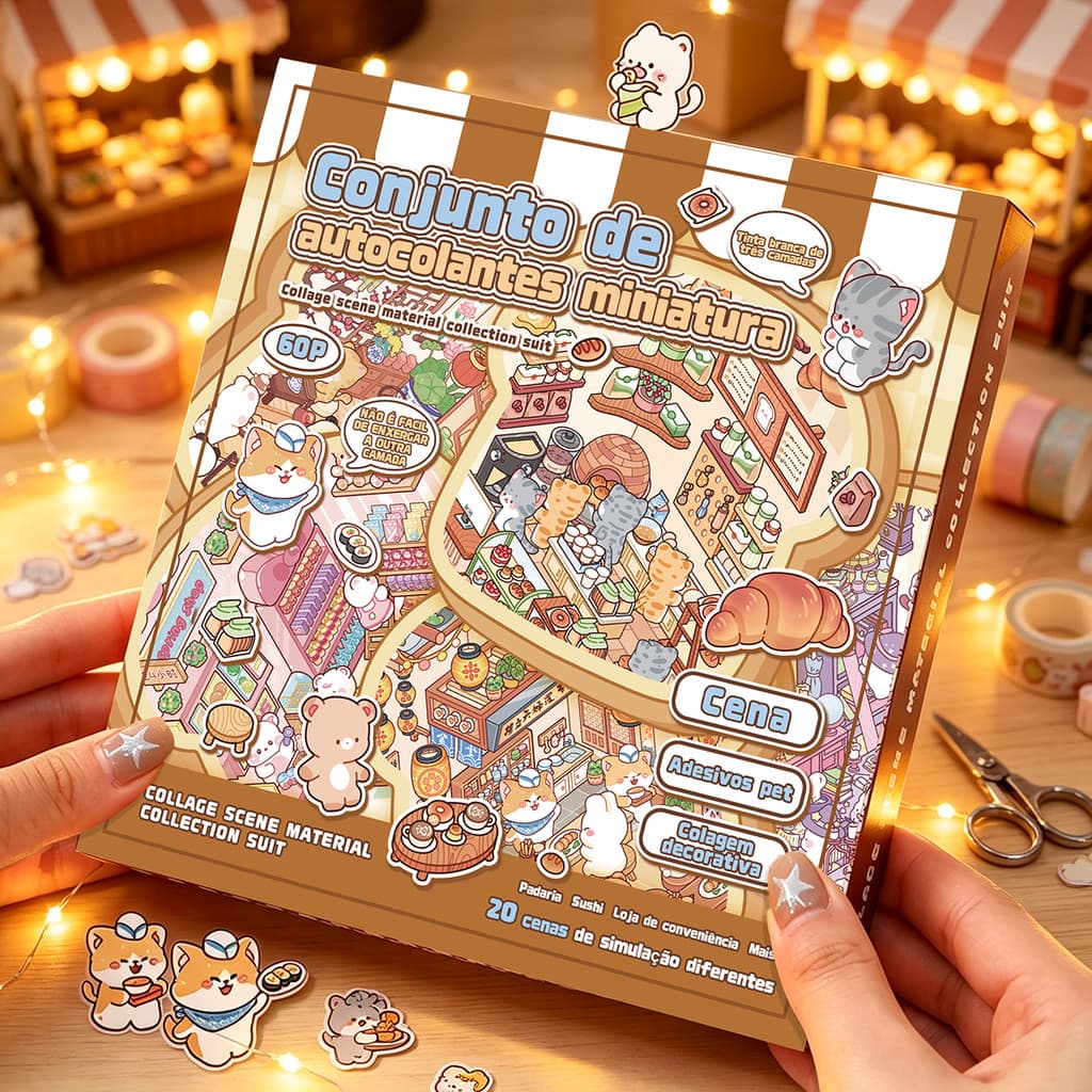 🎨 Kit Adesivos 3D 20 Cenas + 40 Páginas Presente Infantil Educativo Com Pinça