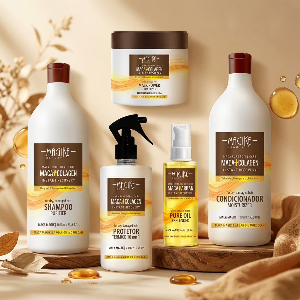 Super kit para revenda - 2 Shampoo + 2 Condicionador 1L + 2 Máscara 500ml +2 Protetor Térmico  + 2 Óleo de Argan