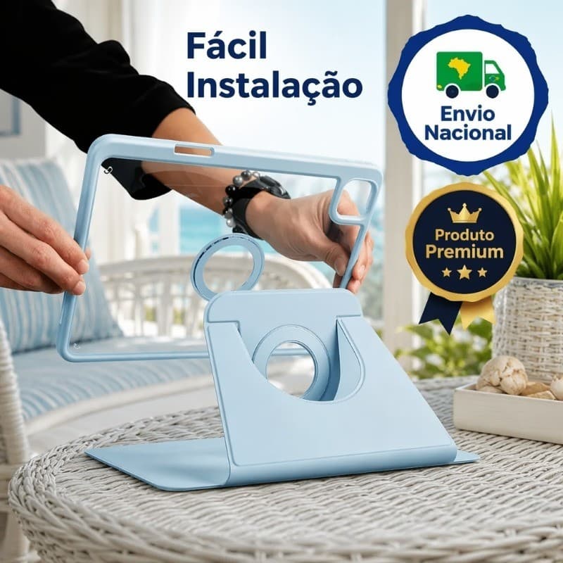 Compatível iPad 10 air 4 5 6 11 pro a16 Capa Giratória 360 Magnética Destacável Com Porta Caneta