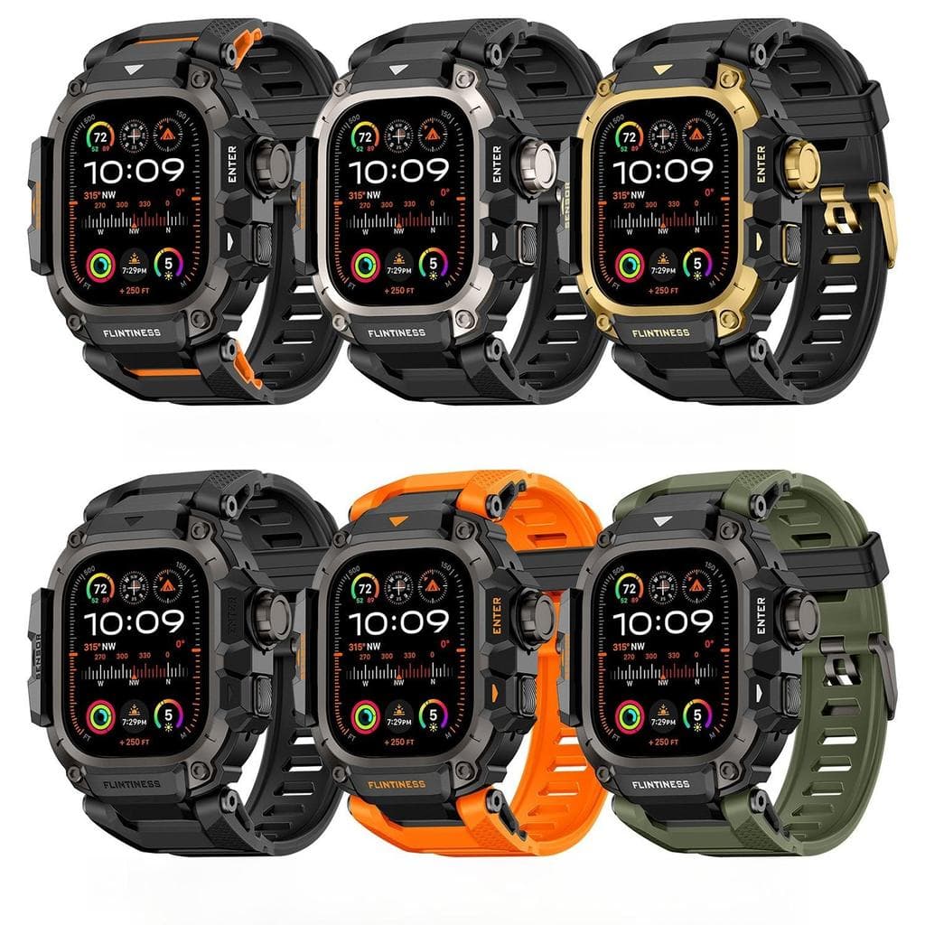 Kit Mod De Armadura Militar Para Apple Watch Ultra 49mm , Tudo Em Um , Capa Protetora , Pulseira De Relógio De Silicone