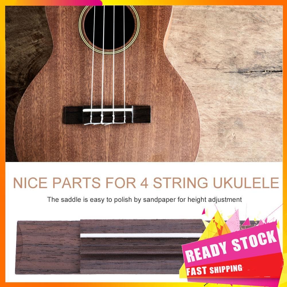 Gfgfgfgg Peças de reposição para ukulele Huairdum Ponte de jacarandá com sela acrílica para acessórios de instrumento