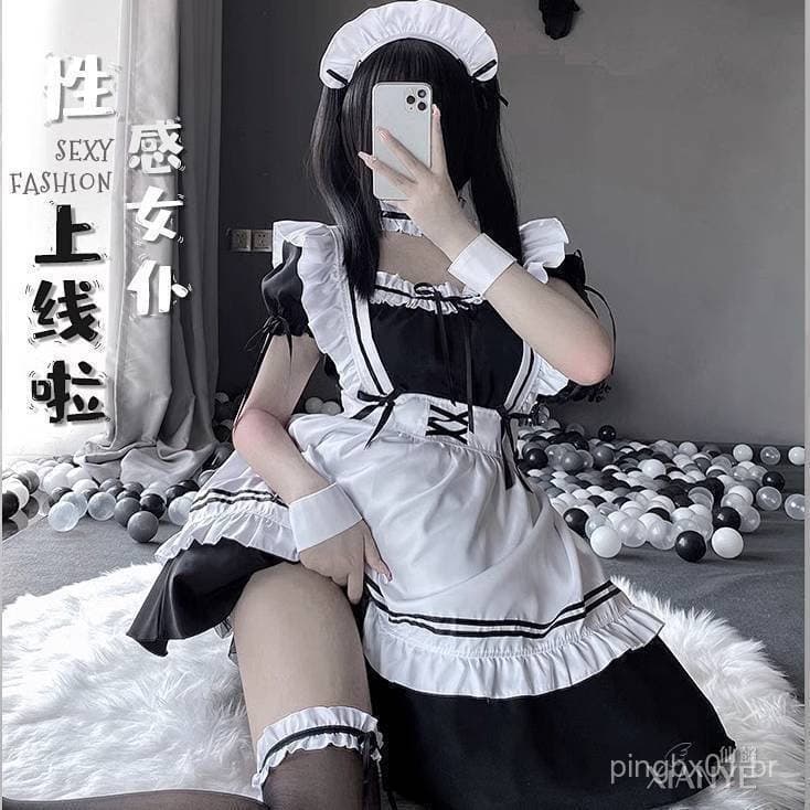 Fantasia de Cosplay de Empregada, Vestido de Estudante Fofo, Traje Lolita, Roupa Bidimensional 4299