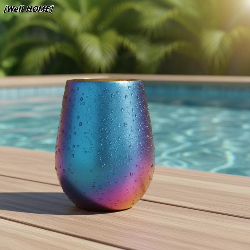[Well HOME] Copo De Aço Inoxidável 500ML Caneca De Metal Com Canudo De Camada Única Leve Para Acampamento , Caminhada ,