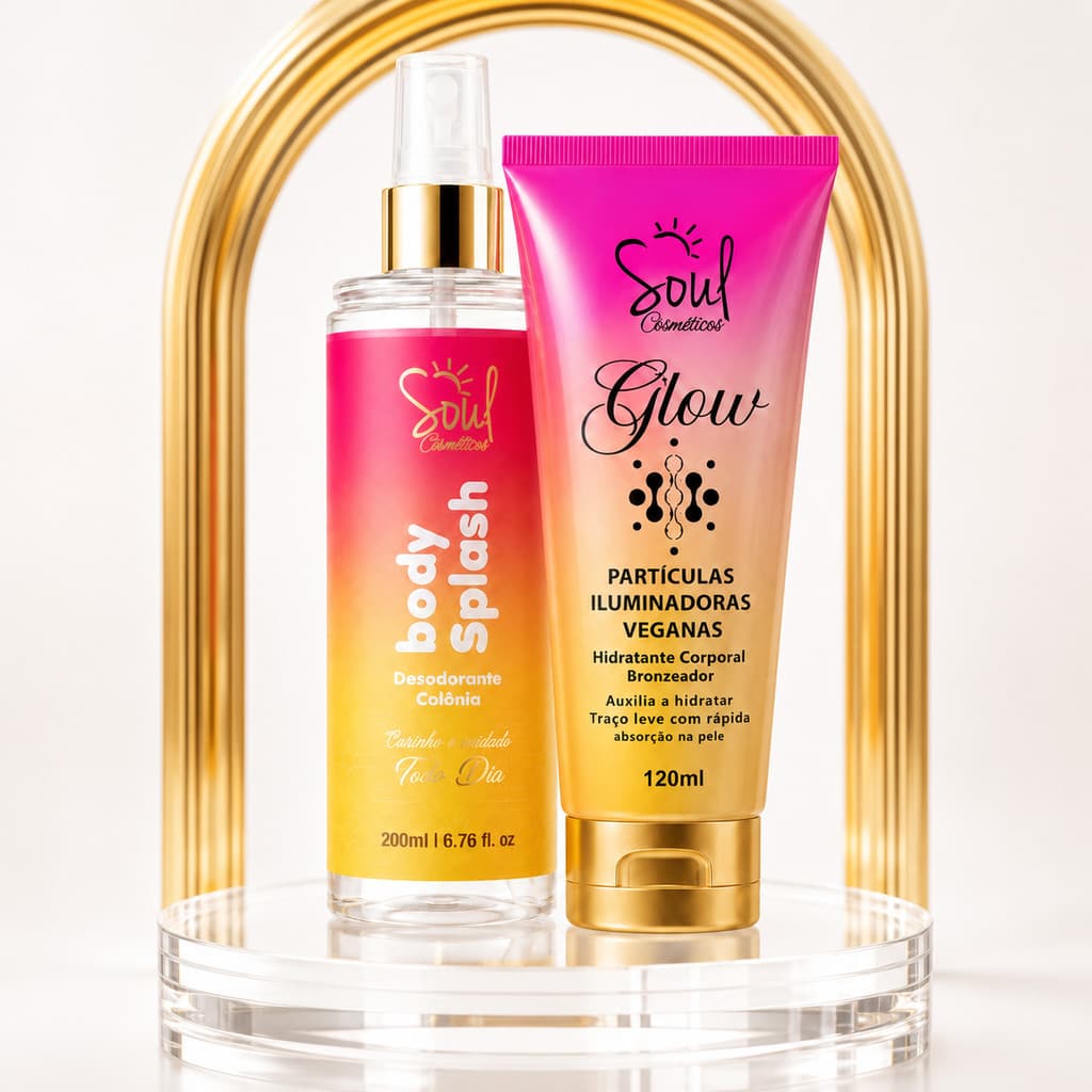 Kit Body Splash e Hidratante Corporal Glow com Partículas Iluminadoras