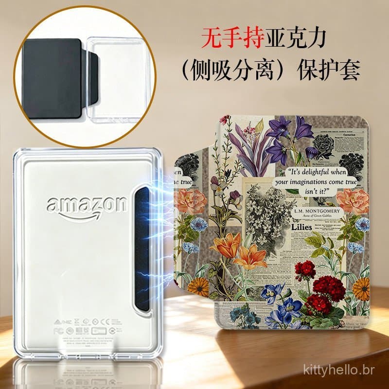 Adequado para capa protetora de e-book Kindle KPW1-6, versão juvenil destacável magnética, modo de suspensão, acrílico p